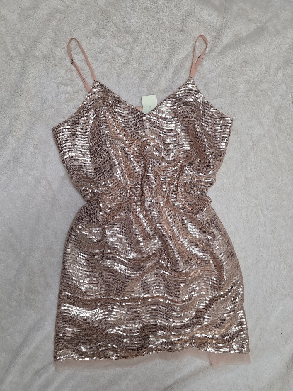 Skies Are Blue Rose Gold Sequin Dress